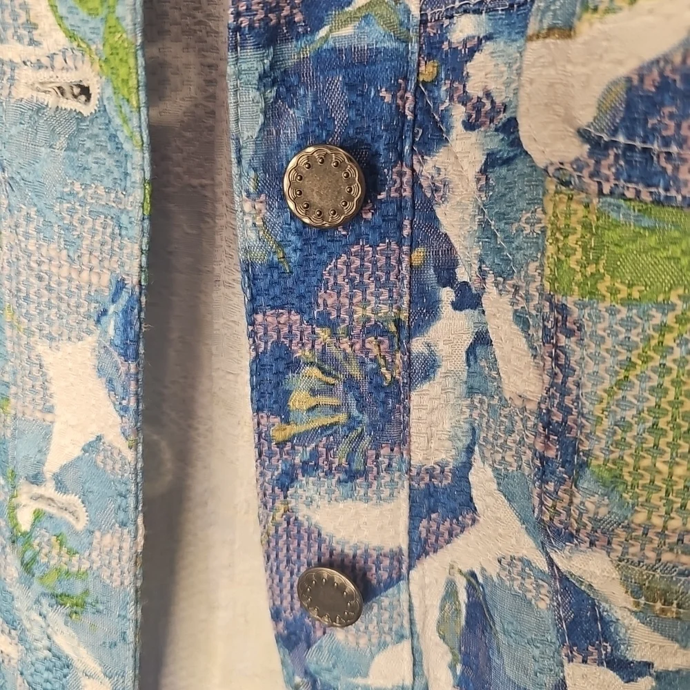 Christopher & Banks Floral Blue and Green Women's Jacket Size M‎
